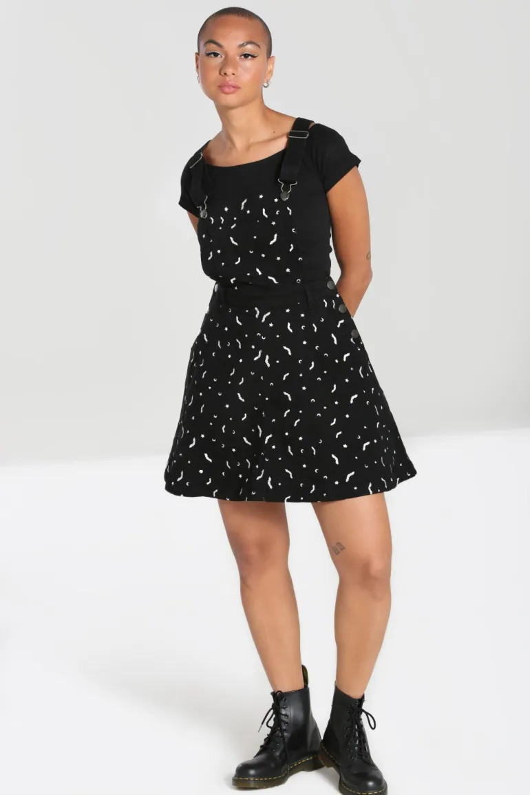 Bat Pinafore Dress Black
