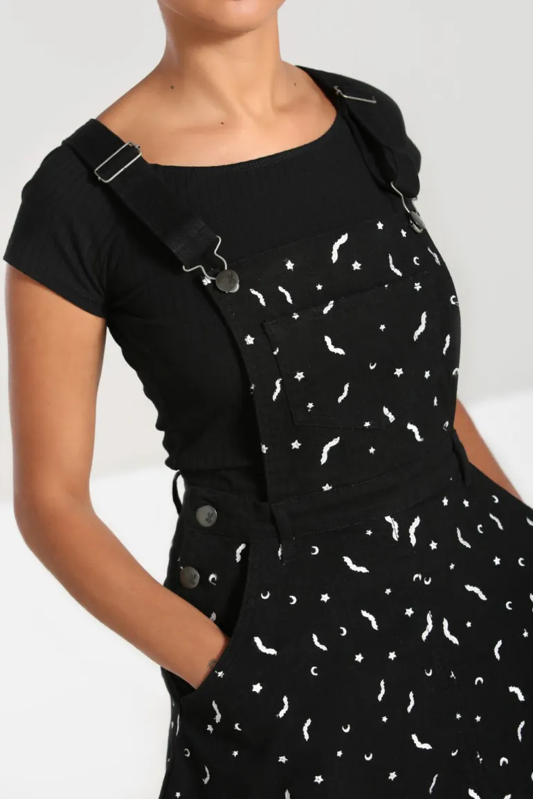 Bat Pinafore Dress Black