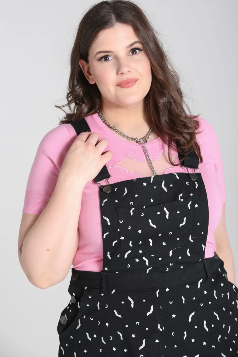 Bat Pinafore Dress Black