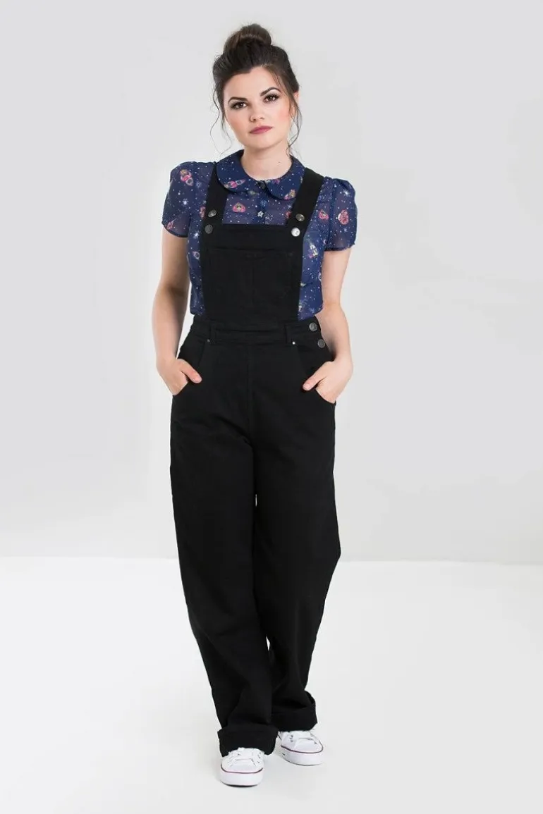 Elly May Denim Dungaree Black