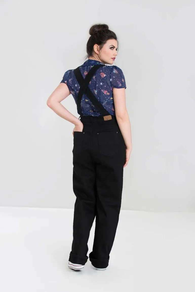 Elly May Denim Dungaree Black