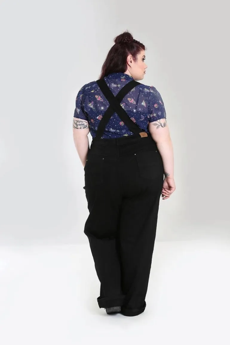 Elly May Denim Dungaree Black