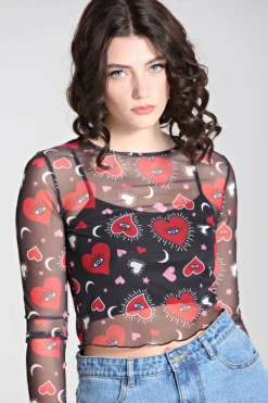 Kate Heart Mesh Top