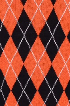 Rhombus Vest Black-Orange