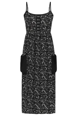 Safety Pin Dress Black