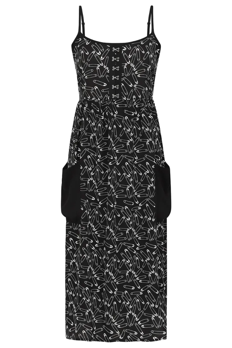 Safety Pin Dress Black