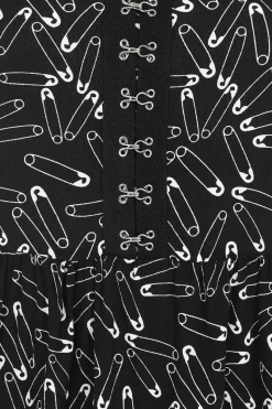 Safety Pin Dress Black