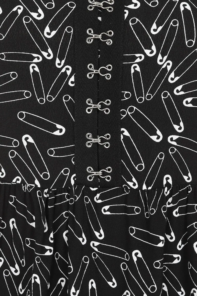 Safety Pin Dress Black
