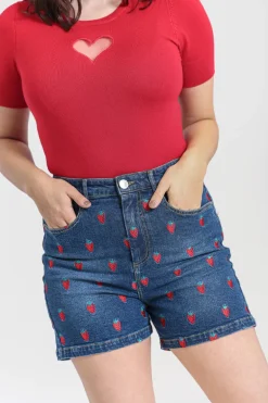 Strawberry Denim Shorts
