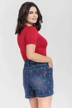 Strawberry Denim Shorts