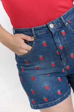 Strawberry Denim Shorts
